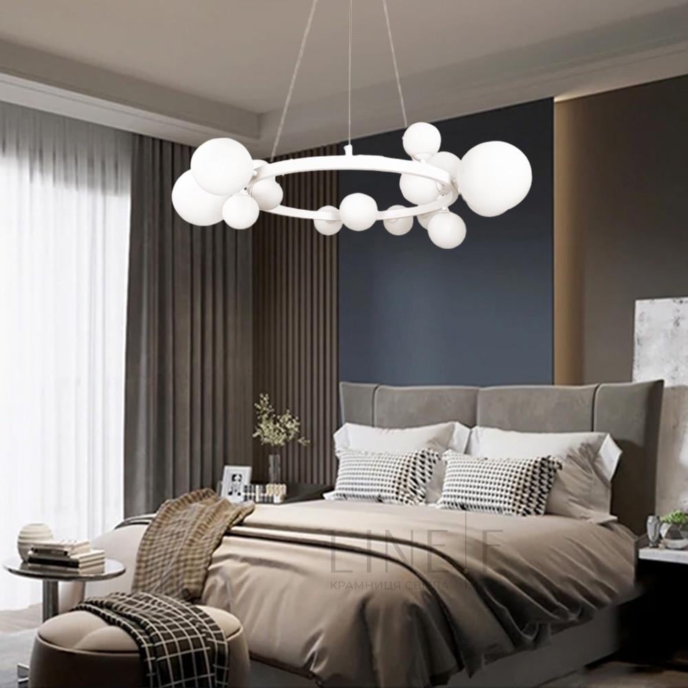 Люстра кільцева з 15 білими плафонами 85 см Білий (AT 32/15 WT) - фото 6 Люстра кільцева з 15 білими плафонами 85 см Білий (AT 32/15 WT) - фото 6