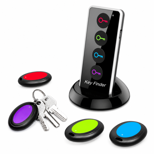 Поисковый брелок беспроводной для ключей Key Finder с LED-фонарем 1 передатчик и 4 приемника (35938354) Поисковый брелок беспроводной для ключей Key Finder с LED-фонарем 1 передатчик и 4 приемника (35938354)