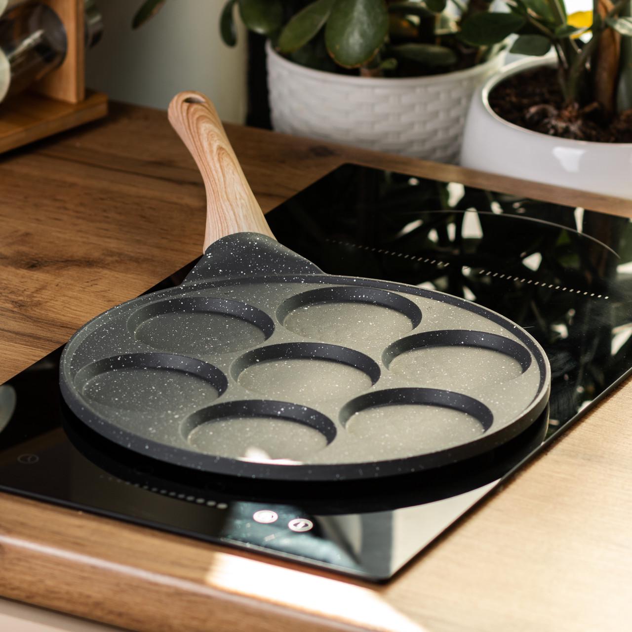 Сковорода с антипригарным покрытием 7-секционная круглая 26 см Серый (HP-39-582-C)