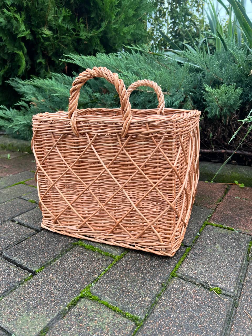 Корзина с ручками плетеная из лозы Бежевый (29011480) - фото 5 Корзина с ручками плетеная из лозы Бежевый (29011480) - фото 5