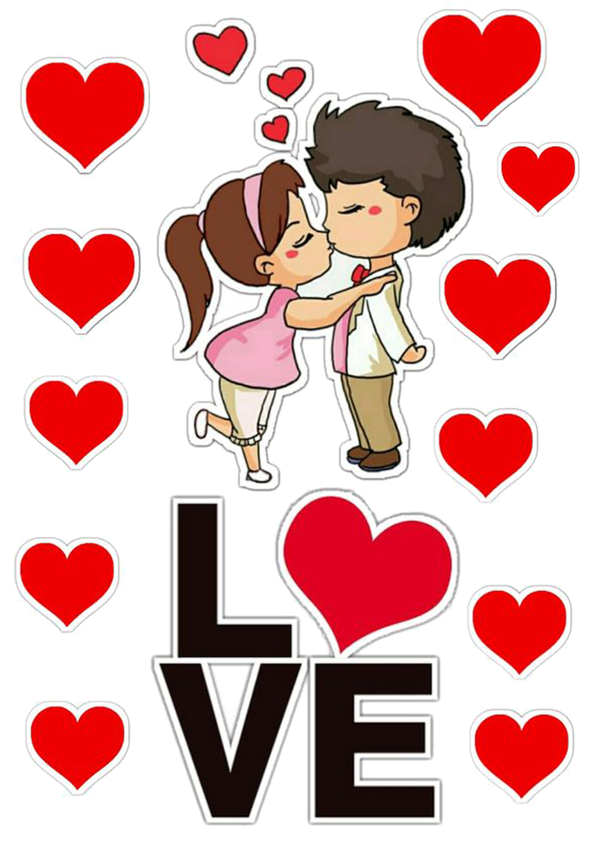 Картинка на торт вафельна Закохана пара №2 (14168)