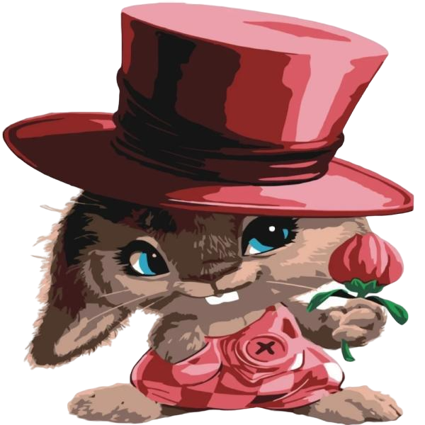 Картина по номерам Strateg Животные Зайчонок в шляпе 30х30 см в термопакете (ES036-mt)