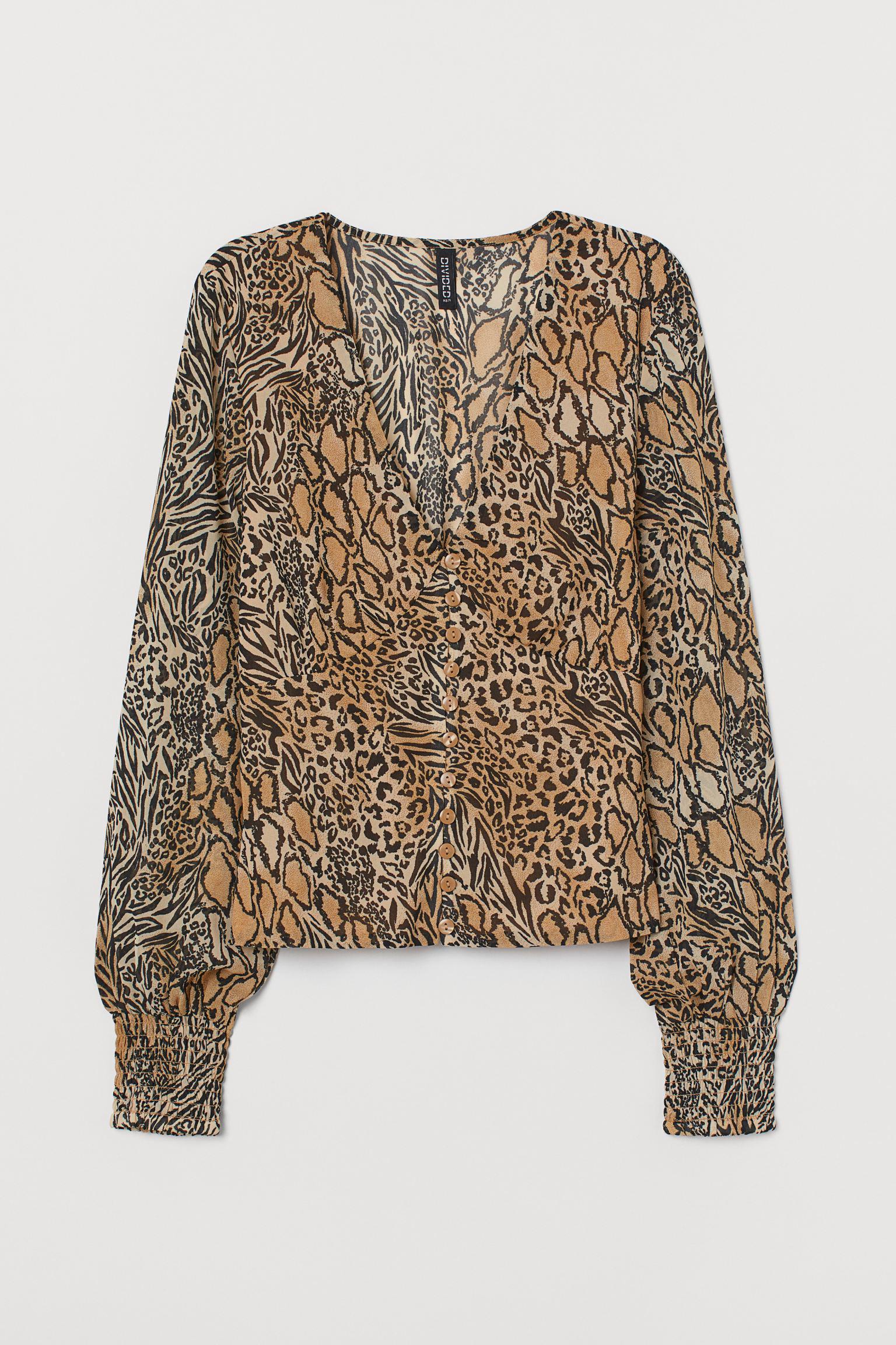 Блуза H&M р. 36 Бежево-черный (17068109080)