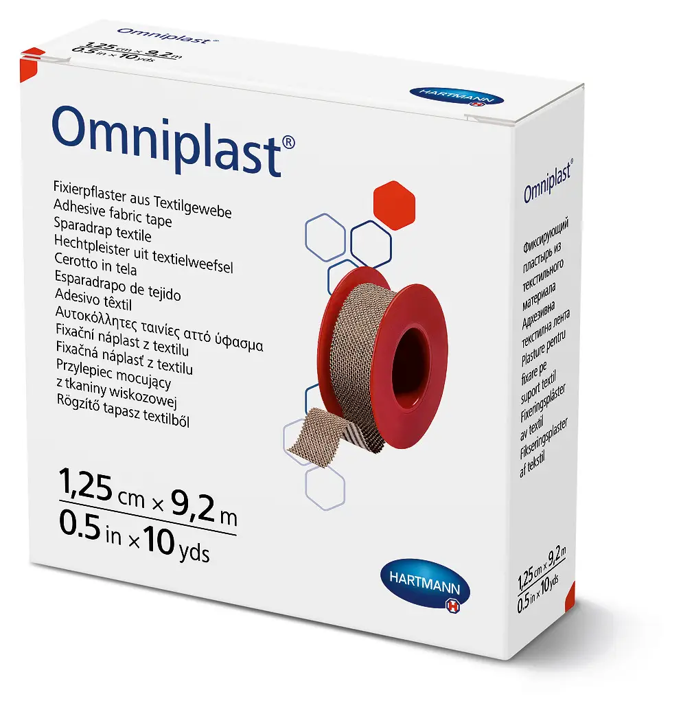 Пластырь фиксирующий текстильный Omniplast 1,25 см х 9,2 м (1696825388)