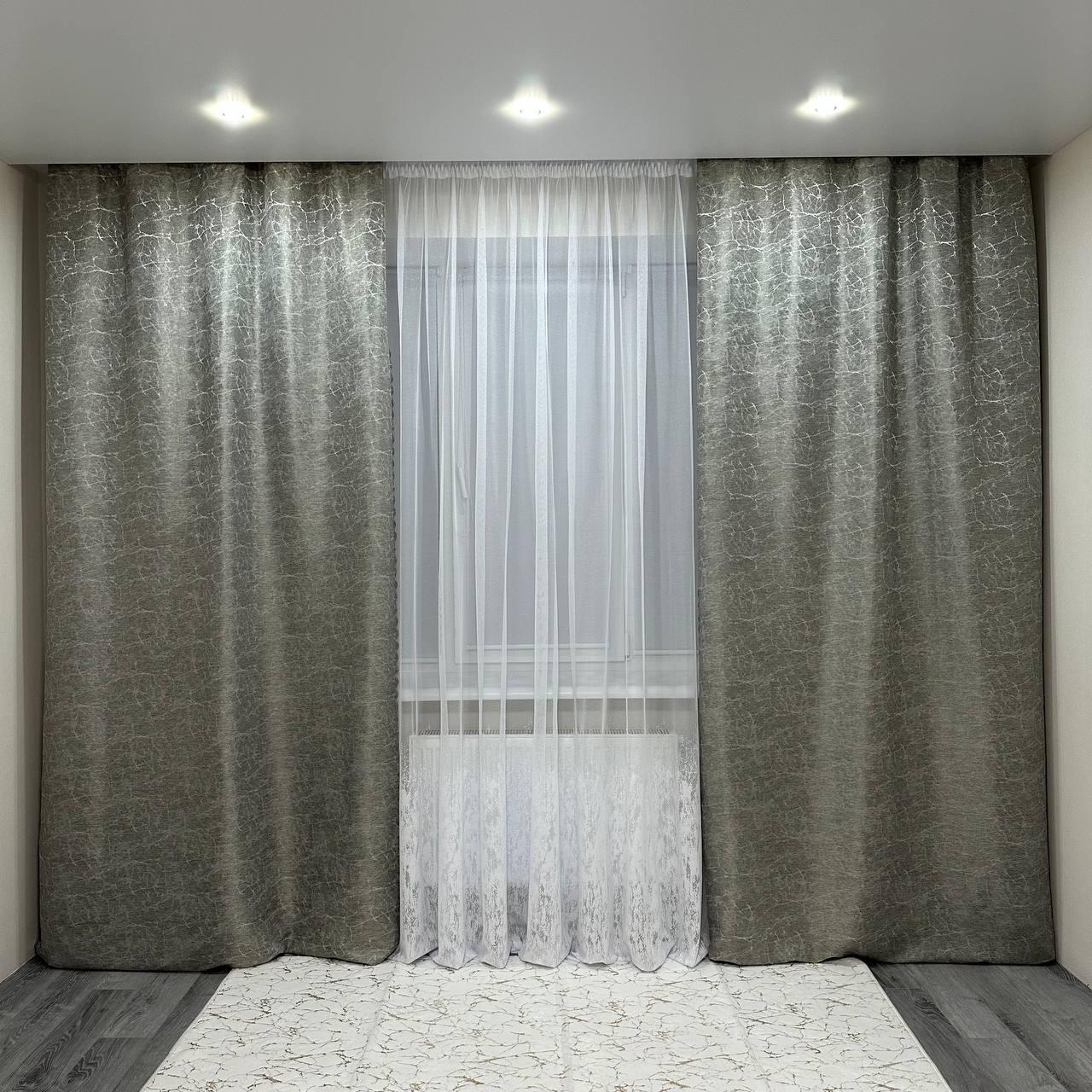 Штори Лорен жаккардові 1,5х2,7 м 2 шт. Сірий - фото 1 Штори Лорен жаккардові 1,5х2,7 м 2 шт. Сірий - фото 1