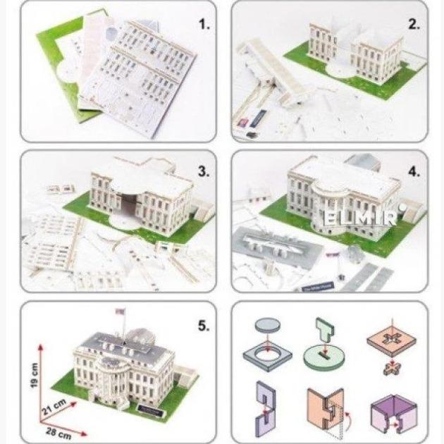 Трехмерная головоломка-конструктор CubicFun C060h Белый дом - фото 3 Трехмерная головоломка-конструктор CubicFun C060h Белый дом - фото 3