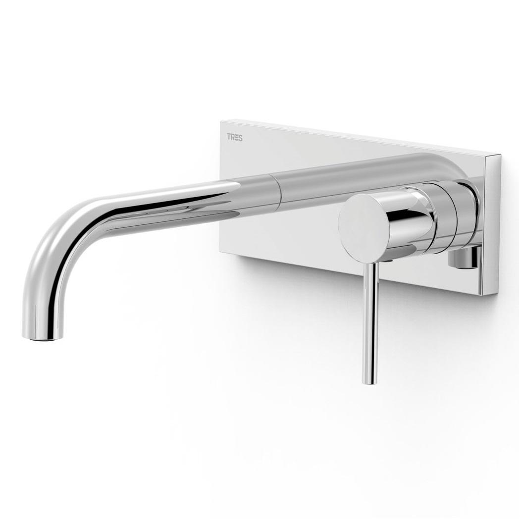 Смеситель для умывальника Tres Study 26230011 настенный однорычажный Хром (141759)