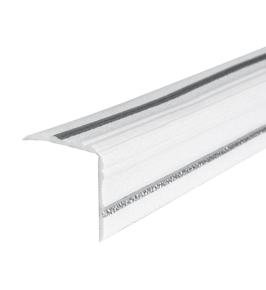 Плинтус самоклеящийся РР с полоской 2300x140x4 мм Белый/Серебристый (1809) - фото 2 Плинтус самоклеящийся РР с полоской 2300x140x4 мм Белый/Серебристый (1809) - фото 2