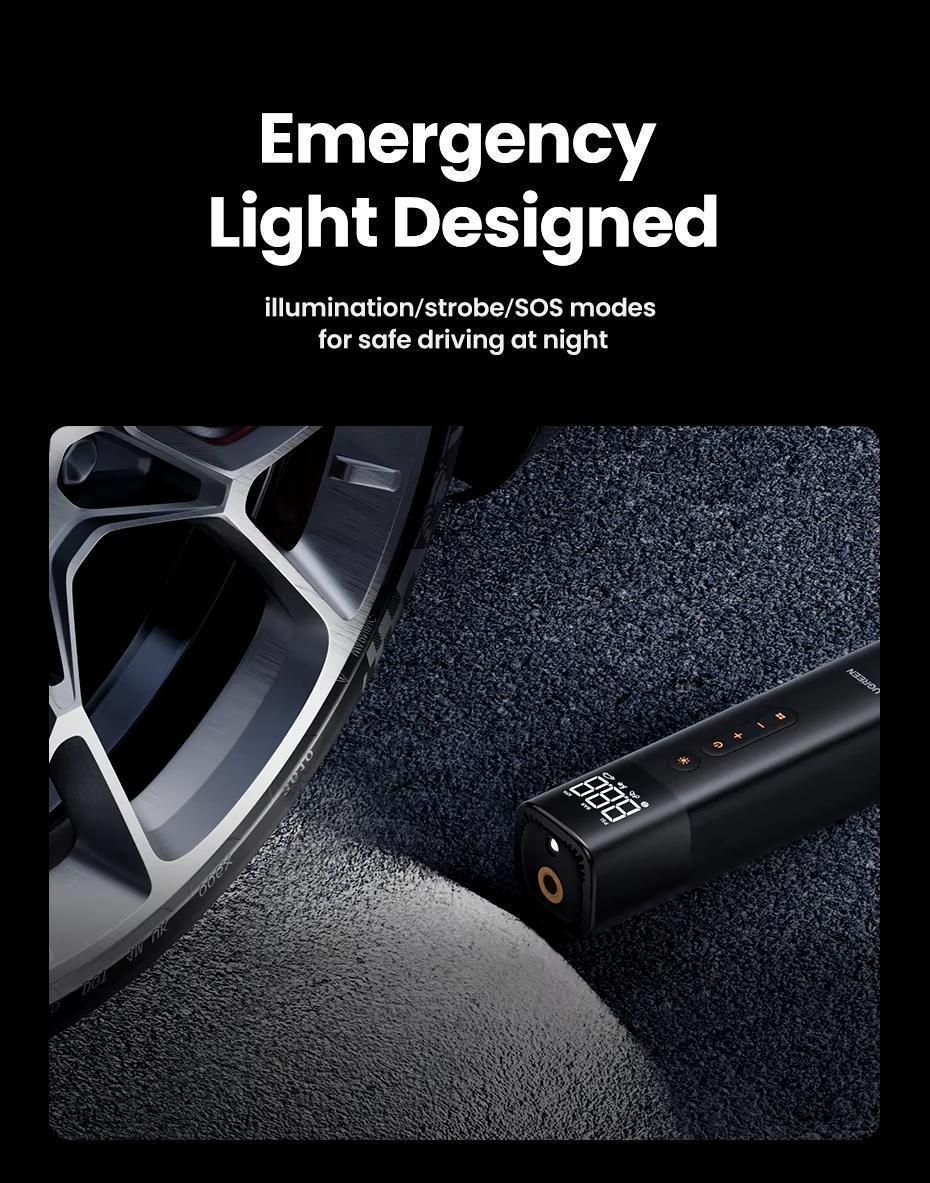 Компресор UGREEN 150psi 35 л/хв LED від прикурювача Чорний (35573) - фото 13 Компресор UGREEN 150psi 35 л/хв LED від прикурювача Чорний (35573) - фото 13