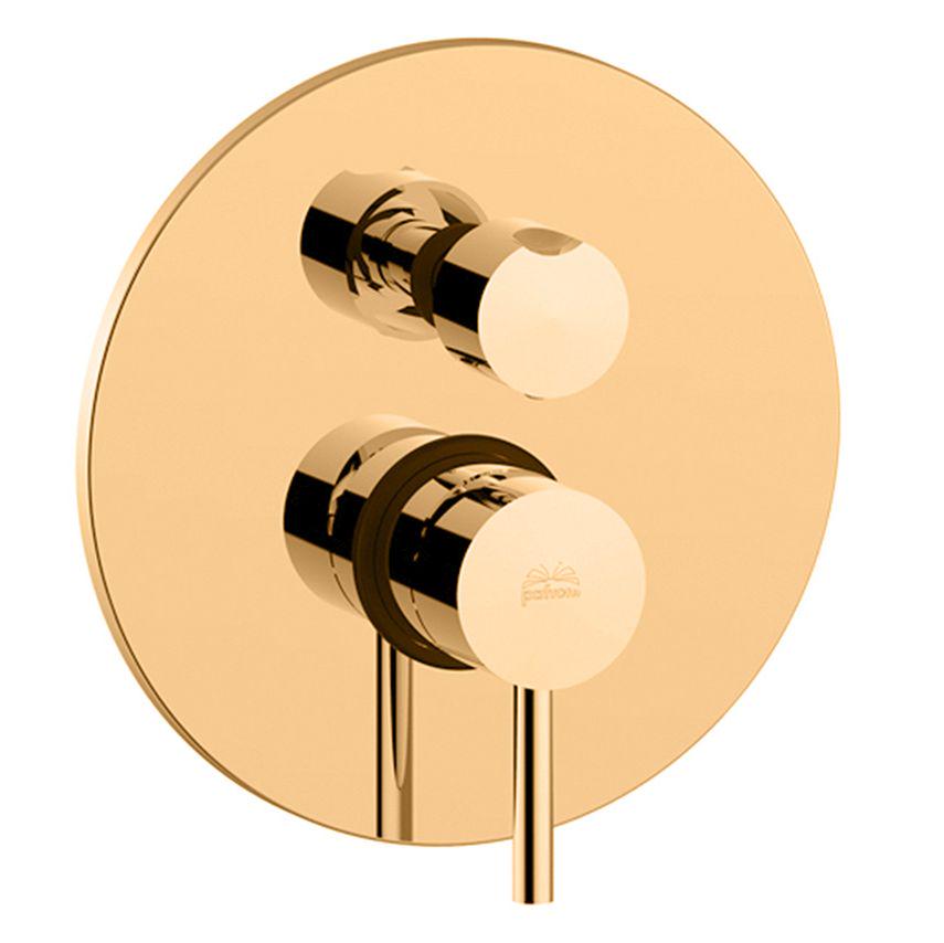 Смеситель скрытого монтажа Paffoni Light LIG018HG с переключателем Золотой (238490)