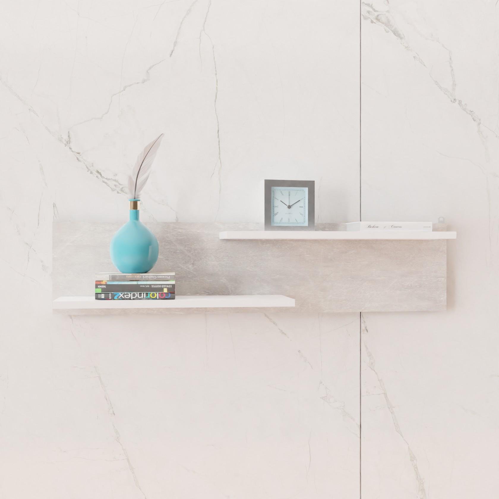 Полиця настінна Париж 1100х250х216 мм Бетон/Білий