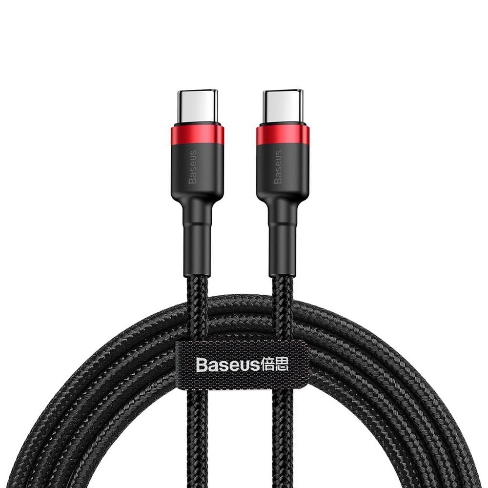 Кабель Baseus Cafule Cable USB для Type-C 2A 20 W быстрая зарядка 2 м Черный/Красный - фото 1