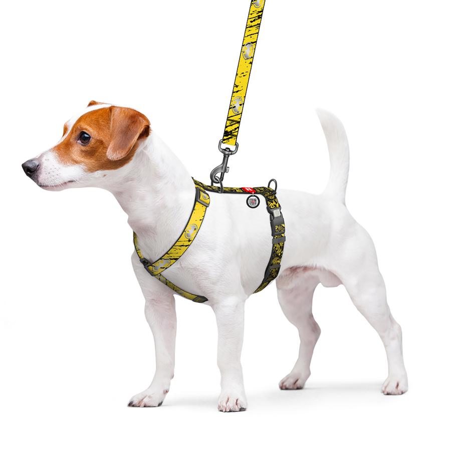 Шлейка для собак с QR-паспортом Waudog Nylon Бэтмен Эскиз светоотражающая анатомическая H-образная с пластиковым фастексом XL 25 мм Yellow (346-1081) - фото 4 Шлейка для собак с QR-паспортом Waudog Nylon Бэтмен Эскиз светоотражающая анатомическая H-образная с пластиковым фастексом XL 25 мм Yellow (346-1081) - фото 4