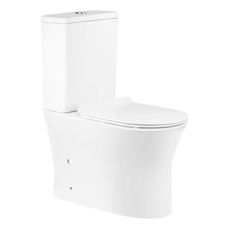 Унитаз-компакт Q-tap Virgo безободковый с сиденьем Soft-close QT18222169ARW (14064)