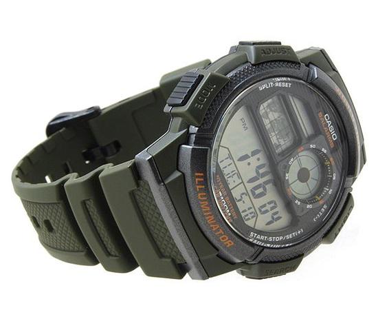 Часы спортивные мужские Casio водонепроницаемые (АЕ-1000W-3АV) - фото 3