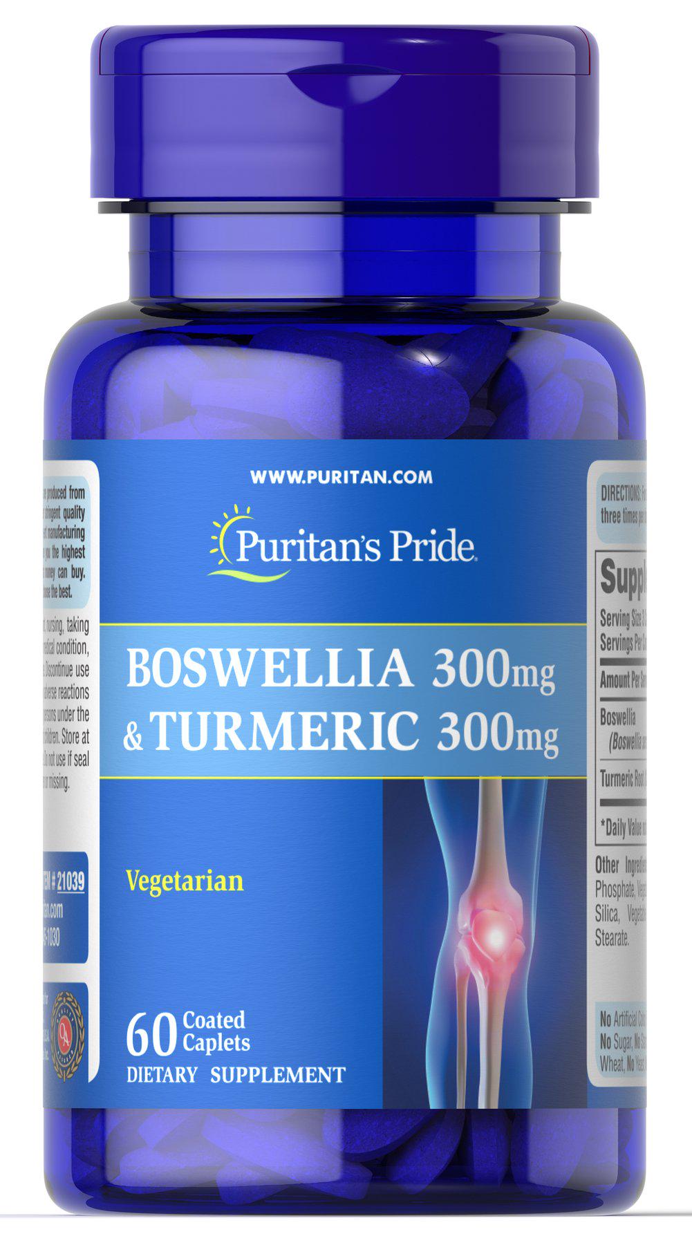 Натуральная добавка Boswellia 300 mg and Turmeric 300 mg 60 tablets (100-26-8869435-20)