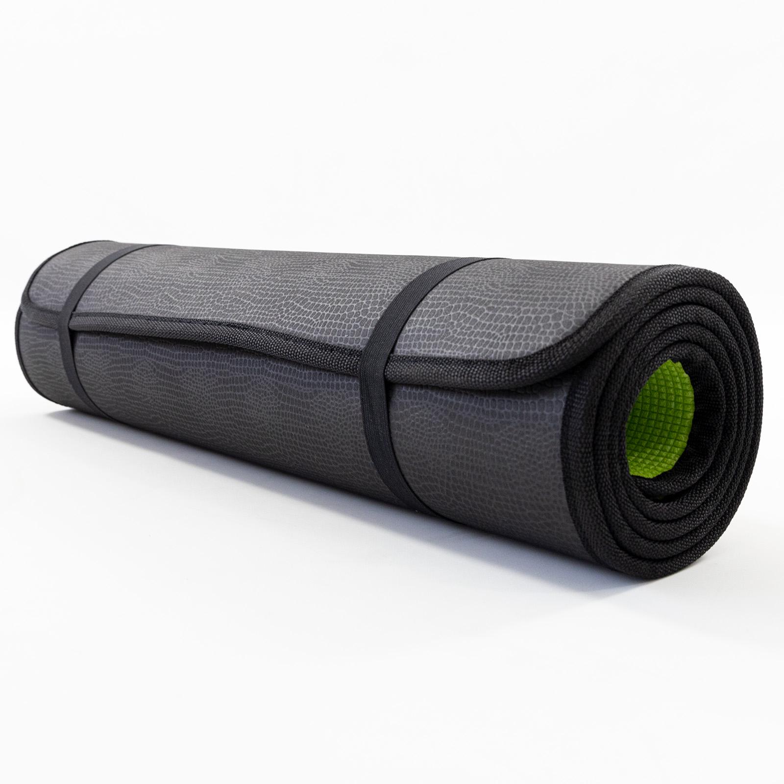 Килимок для йоги та фітнесу EVA Osport Yoga Pro/8 мм Чорно-салатовий (OF-0275) - фото 8