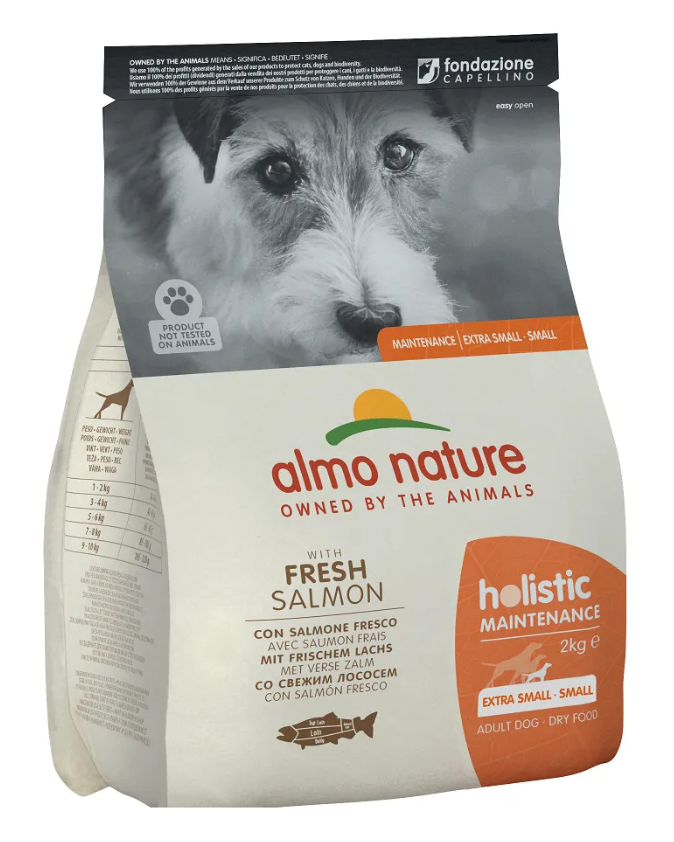 Корм сухой для взрослых собак маленьких пород Almo Nature для Holistic со свежим лососем 2 кг