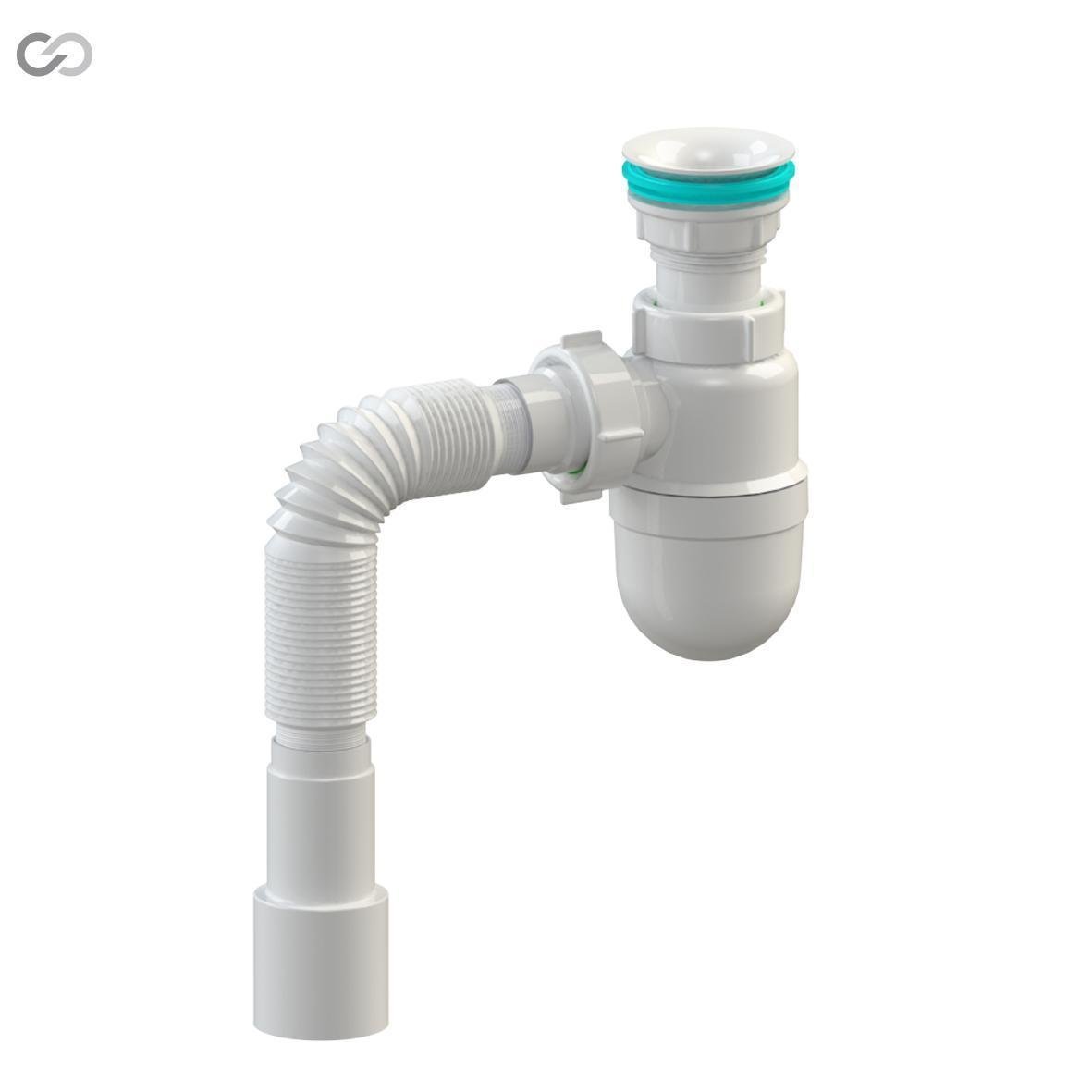 Сифон для кухонної мийки SoloPlast К0010 пластиковий для раковини з гідрозакривом (2517891515) - фото 2