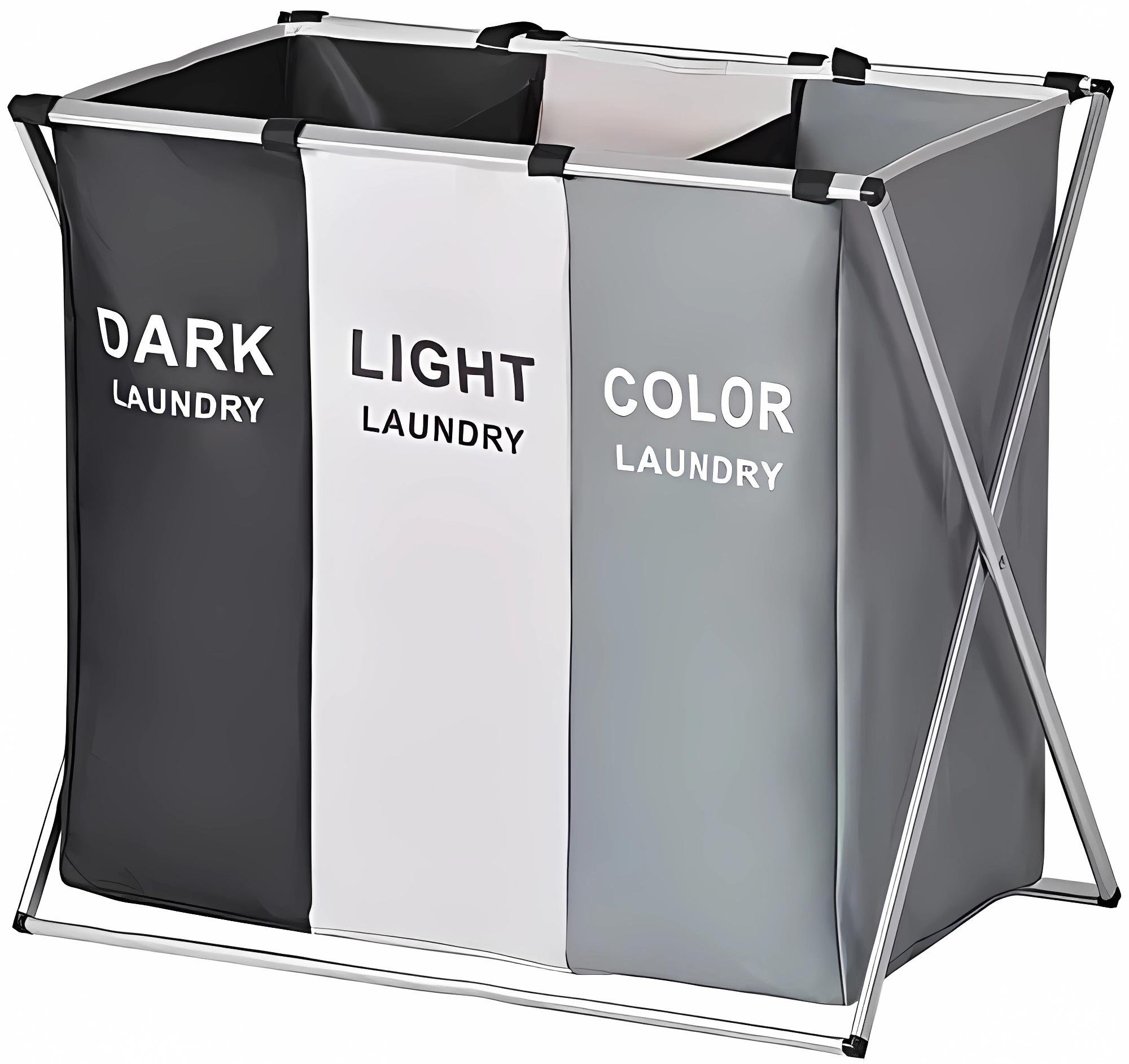 Корзина для белья 3 секции CAO 4 Х-образная конструкция 61х32х55 см Черно-белый (233914U) Корзина для белья 3 секции CAO 4 Х-образная конструкция 61х32х55 см Черно-белый (233914U)