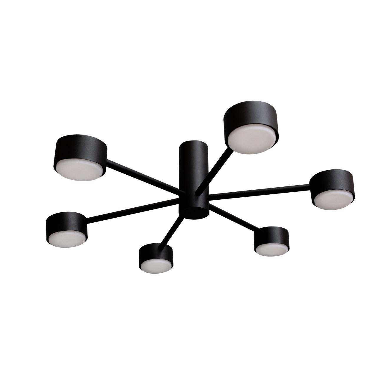 Люстра потолочная MSK ELECTRIC Copter NL 8041-6 BK на шесть круглых плафонов под лампы GX53 Черный (MSK_618770) - фото 2