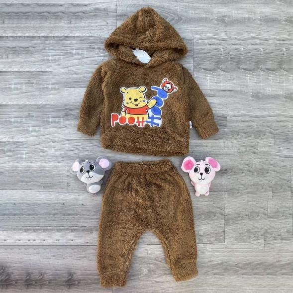 Костюм детский спортивный Aist Bebe махровый с принтом 62/68 см 3/6 мес. Коричневый (23868594)