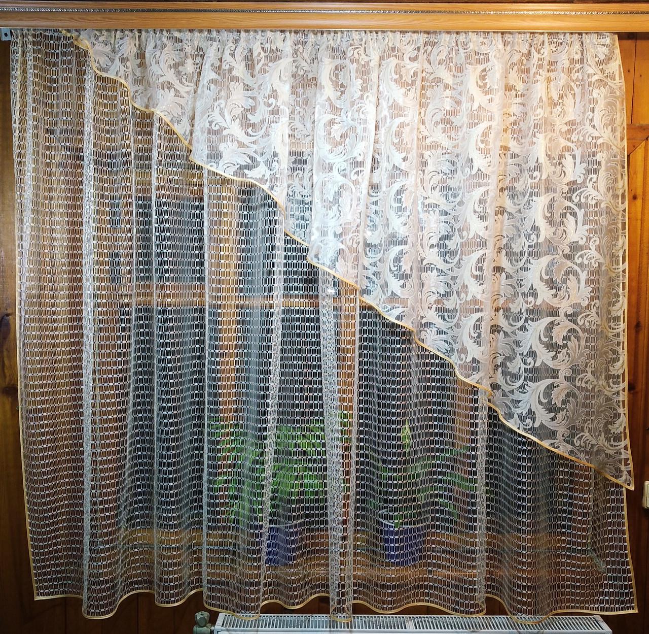 Штори Фаїна вензель права Молочний/Кремовий (917687770)