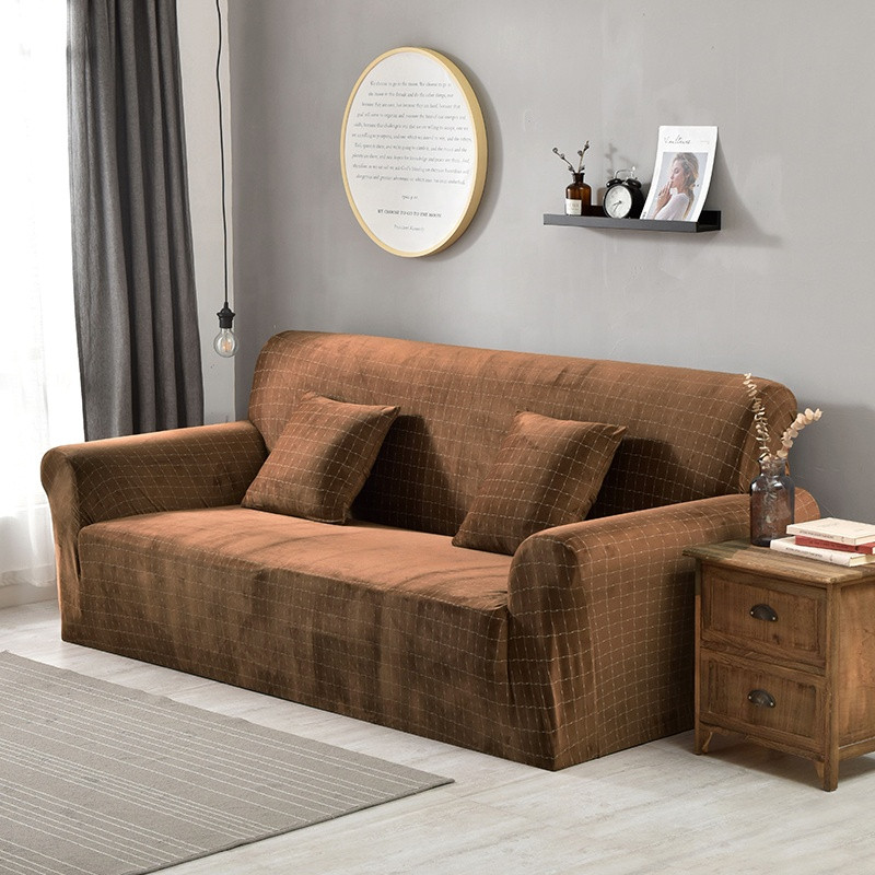 Чехол на четырехместный диван Homytex Эластичный микрофибра Песочный