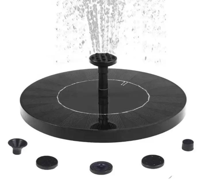 Фонтан на солнечной панели квадрат с 6 насадками 16 см водяной насос (77779)
