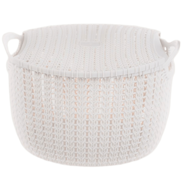 Корзина с крышкой Stenson R85260 Белый (11066463)