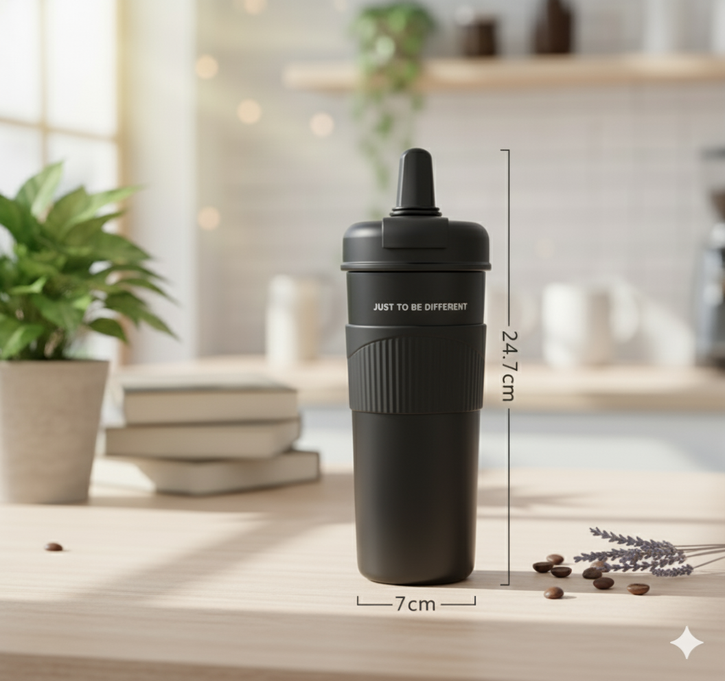 Термокухоль DIFFERENT JUST TO BE з соломинкою та чайним інфузором антиковзна Без BPA 650 мл Чорний (2802867124) - фото 7 Термокухоль DIFFERENT JUST TO BE з соломинкою та чайним інфузором антиковзна Без BPA 650 мл Чорний (2802867124) - фото 7