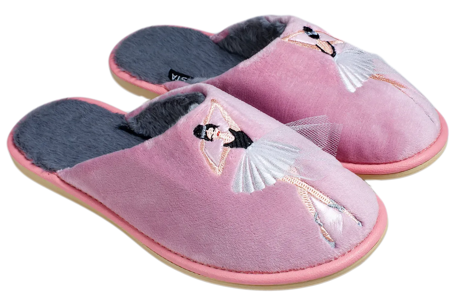 Домашние тапочки женские БЕЛСТА C-211k теплые р. 41 Розовый с серым