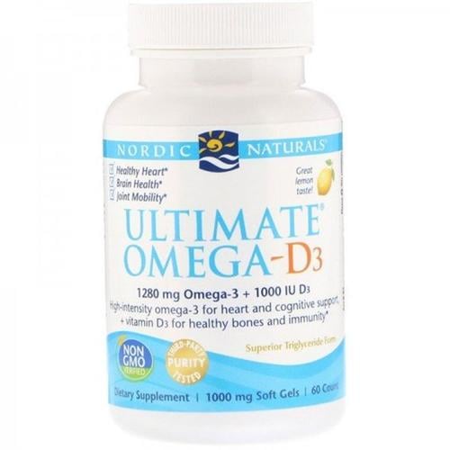 Омега 3 Nordic Naturals Ultimate Omega-D3 1000 мг 60 Soft Gels Great Lemon taste
