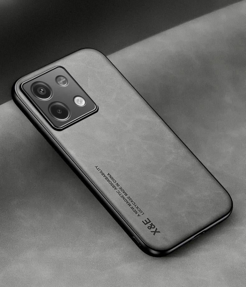 Шкіряний чохол XnE Xiaomi Redmi Note 13 5G з металевою вставкою Grey (36156-33)