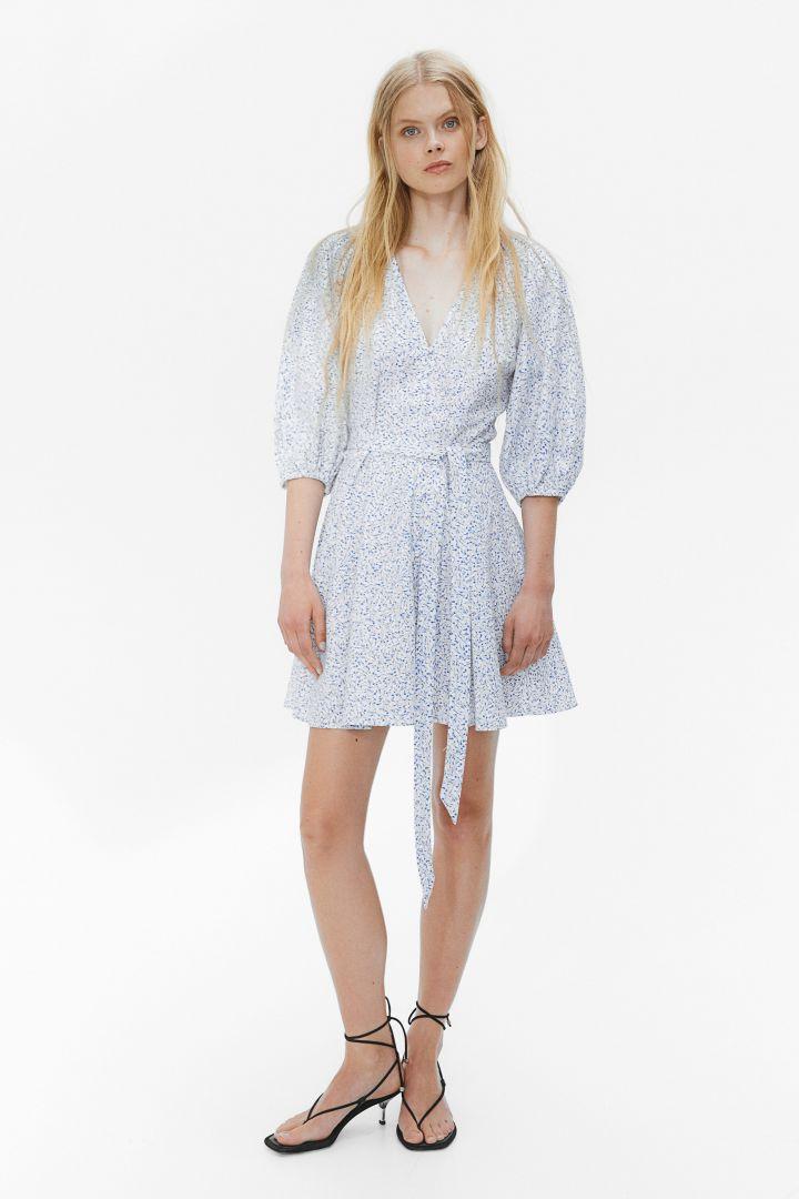 Платье H&M 1239272П Цветы M Белый/Синий (1111109411372)