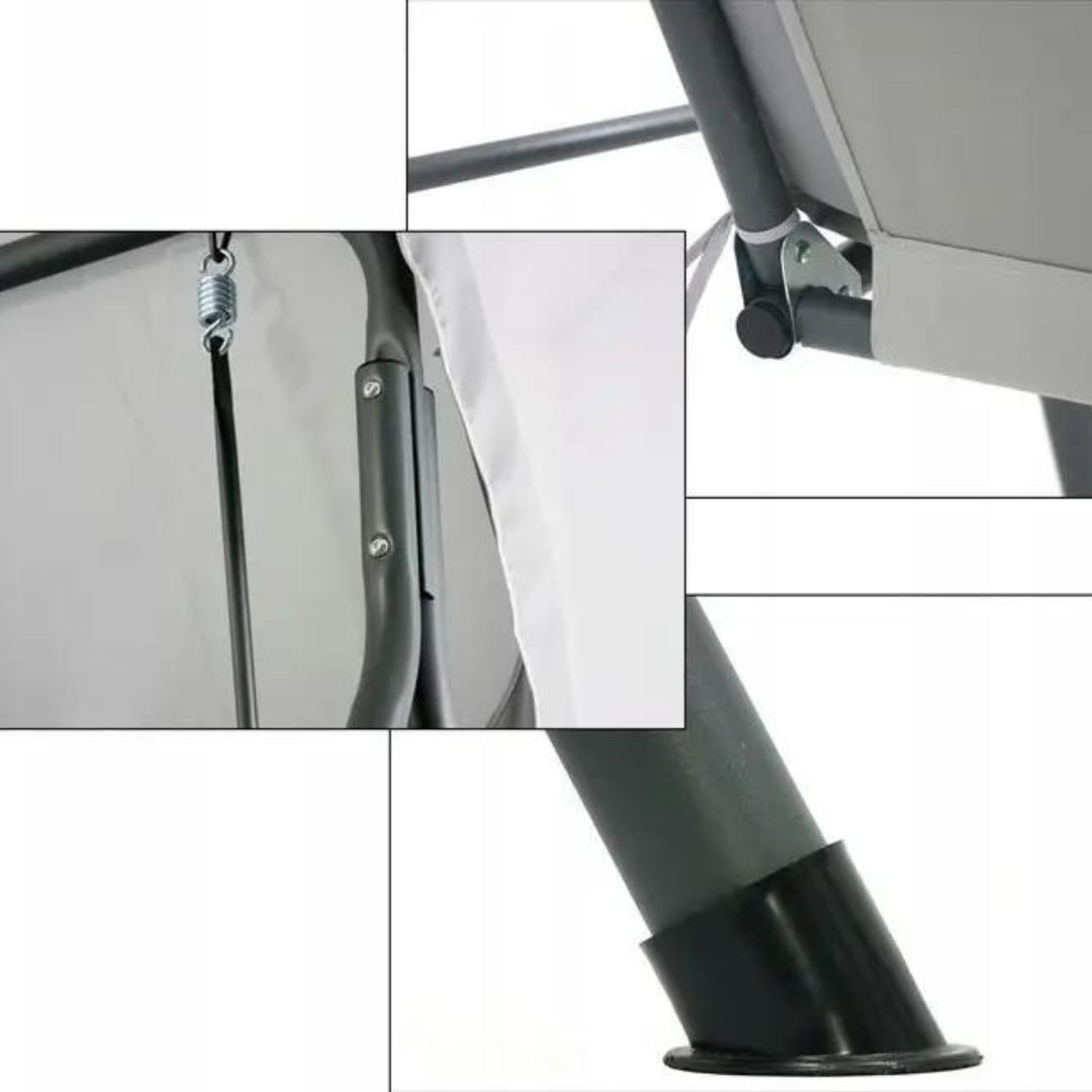 КачелЯ садовАЯ трехместнАЯ GardenLine KRE5422 с навесом 170x110x153 см Серый (PVO97) - фото 2