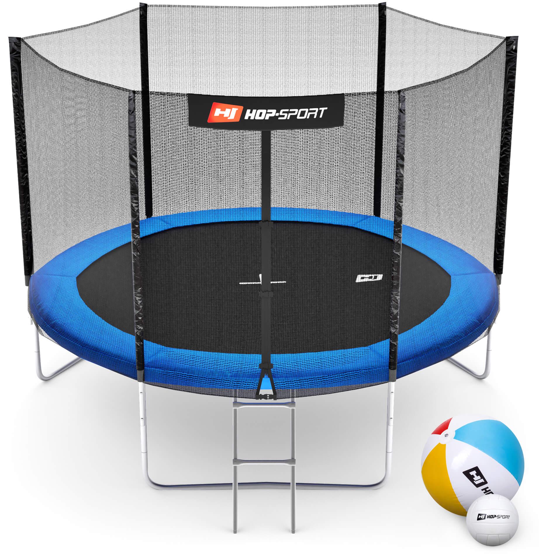 Батут Hop-Sport 10ft (305 см) з зовнішньою сіткою Синій - фото 1
