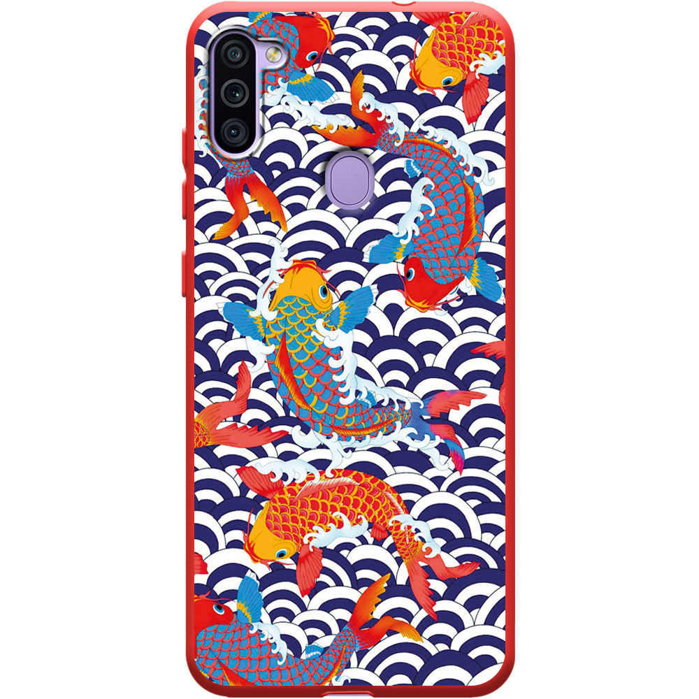 Чехол Boxface Samsung A115 Galaxy A11 Koi Fish Красный силикон (39628-up2477-40327)