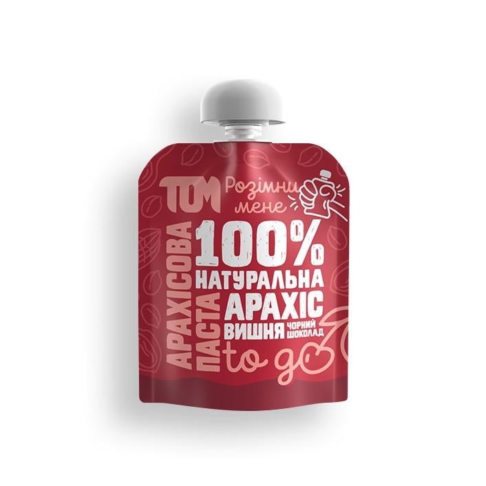 Арахисовая паста ТОМ с черным шоколадом и вишней 64 г