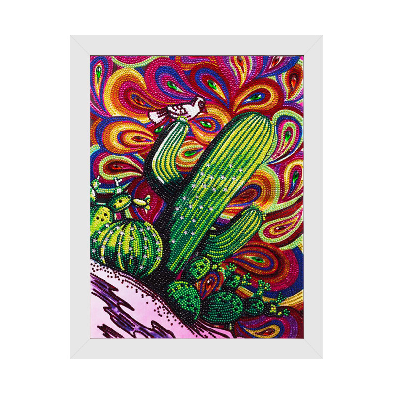 Мозаика алмазная Lesko DIY 4060 Кактусы