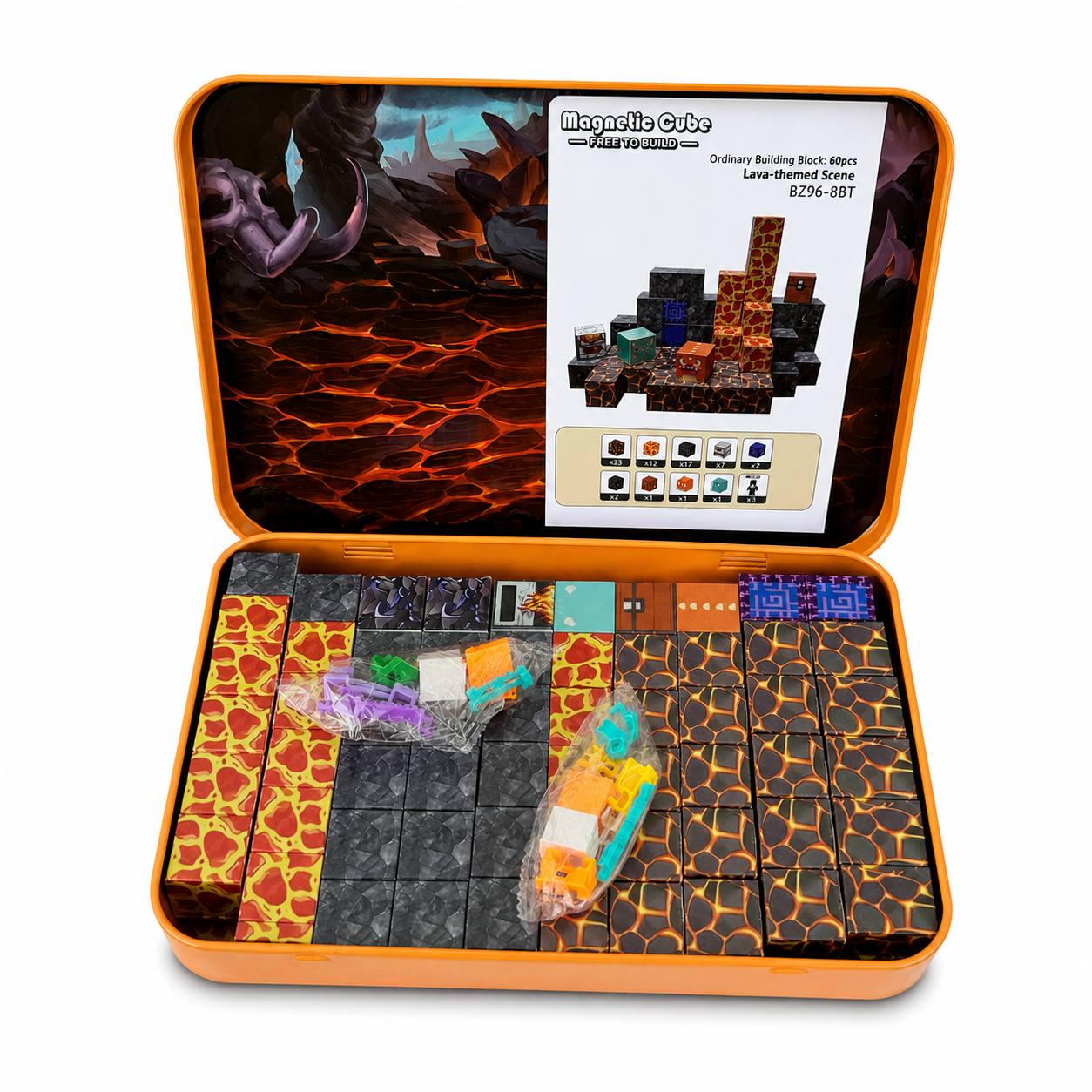 Магнитный конструктор Magnetic Minecraft Cube Lava World 60 деталей в кейсе (M1044) Магнитный конструктор Magnetic Minecraft Cube Lava World 60 деталей в кейсе (M1044)