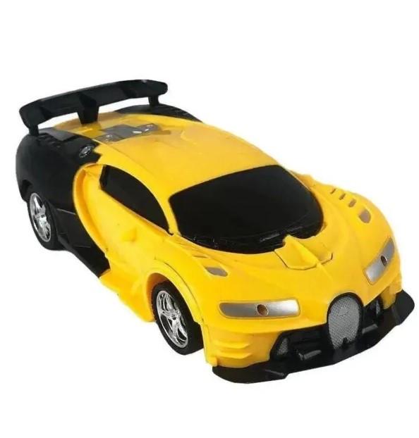 Радіокерована машинка трансформер AToys Bugatti-Robot 1:18 світлові ефекти Чорно-Жовтий (2431302767)