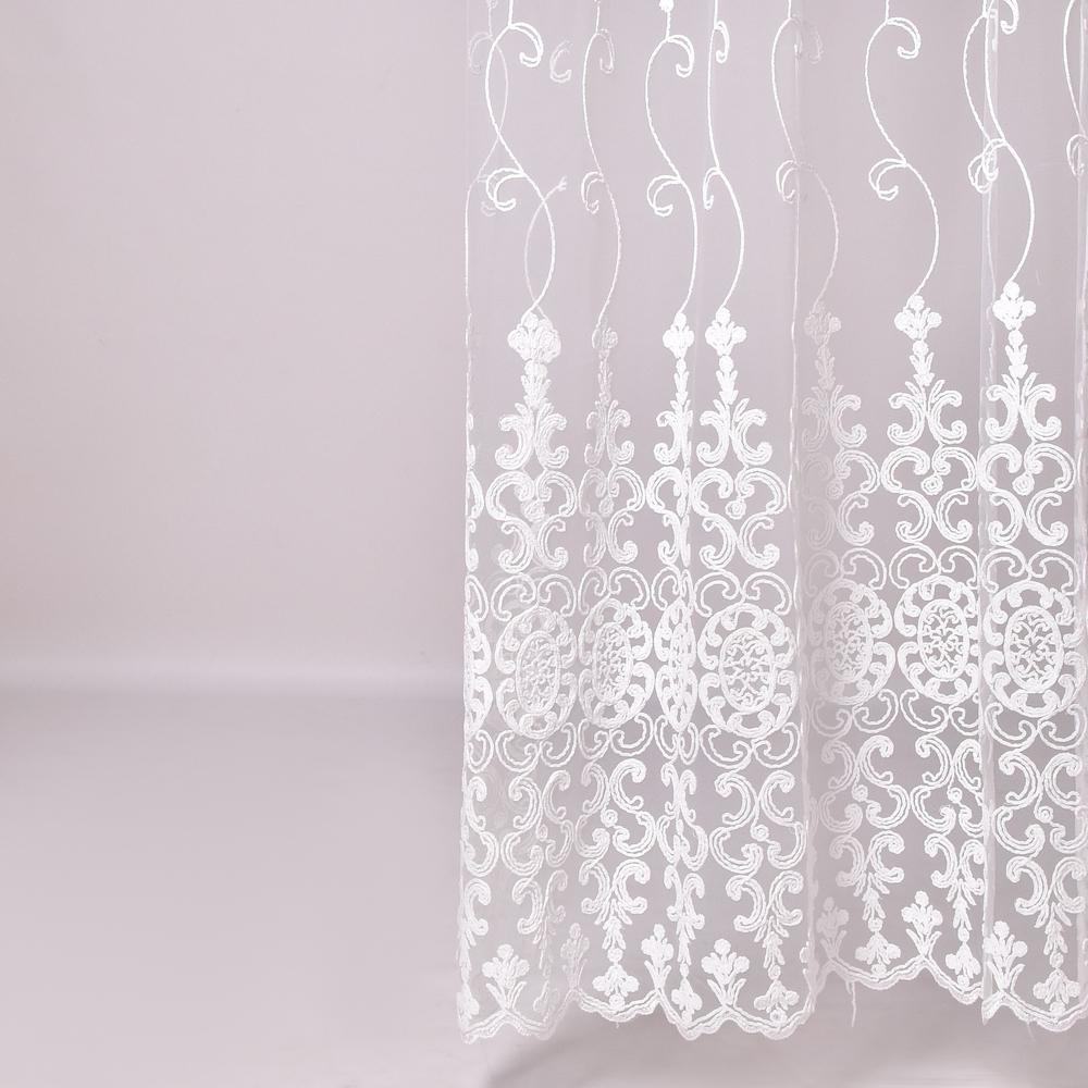 Тканина тюль сітка V-ecru з вишивкою 74 гр/м2 280 см (26271)