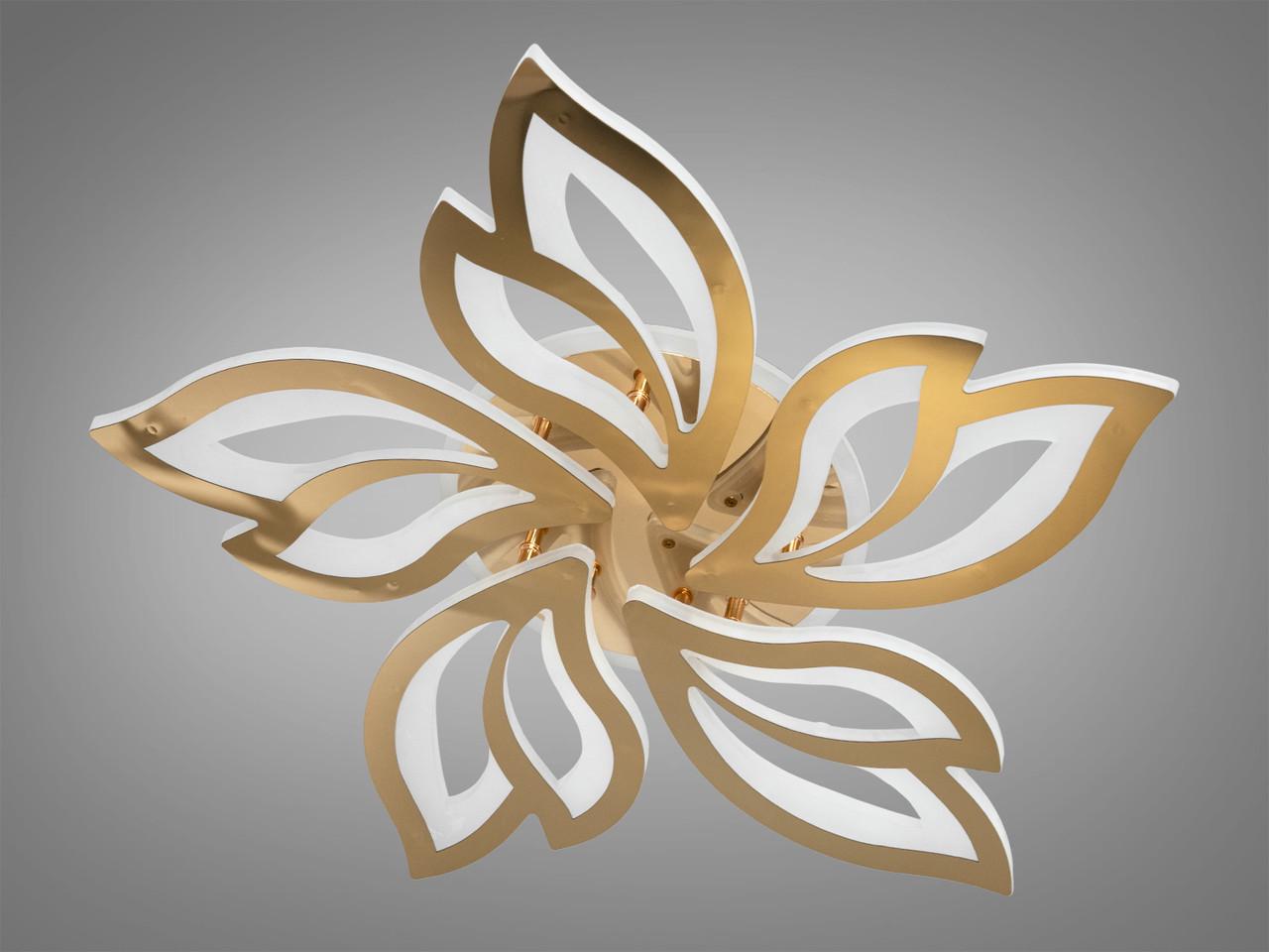 Люстра LED в гостиную с пультом 8165-5G-LS 80W Золотой (2498055995) - фото 4