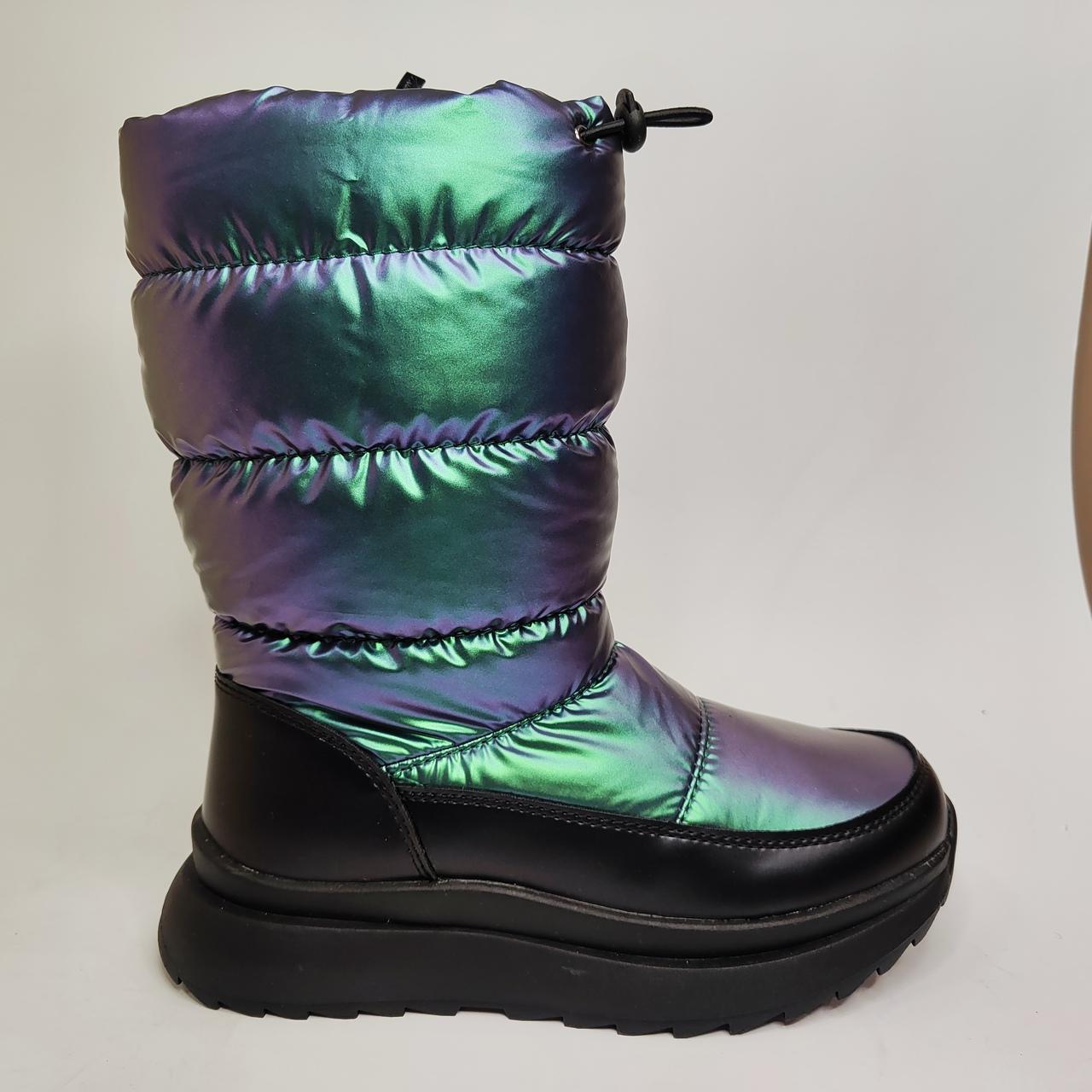 Дутики дитячі Apawwa D1007/35 р. 35 Чорний/Зелений (31512930)