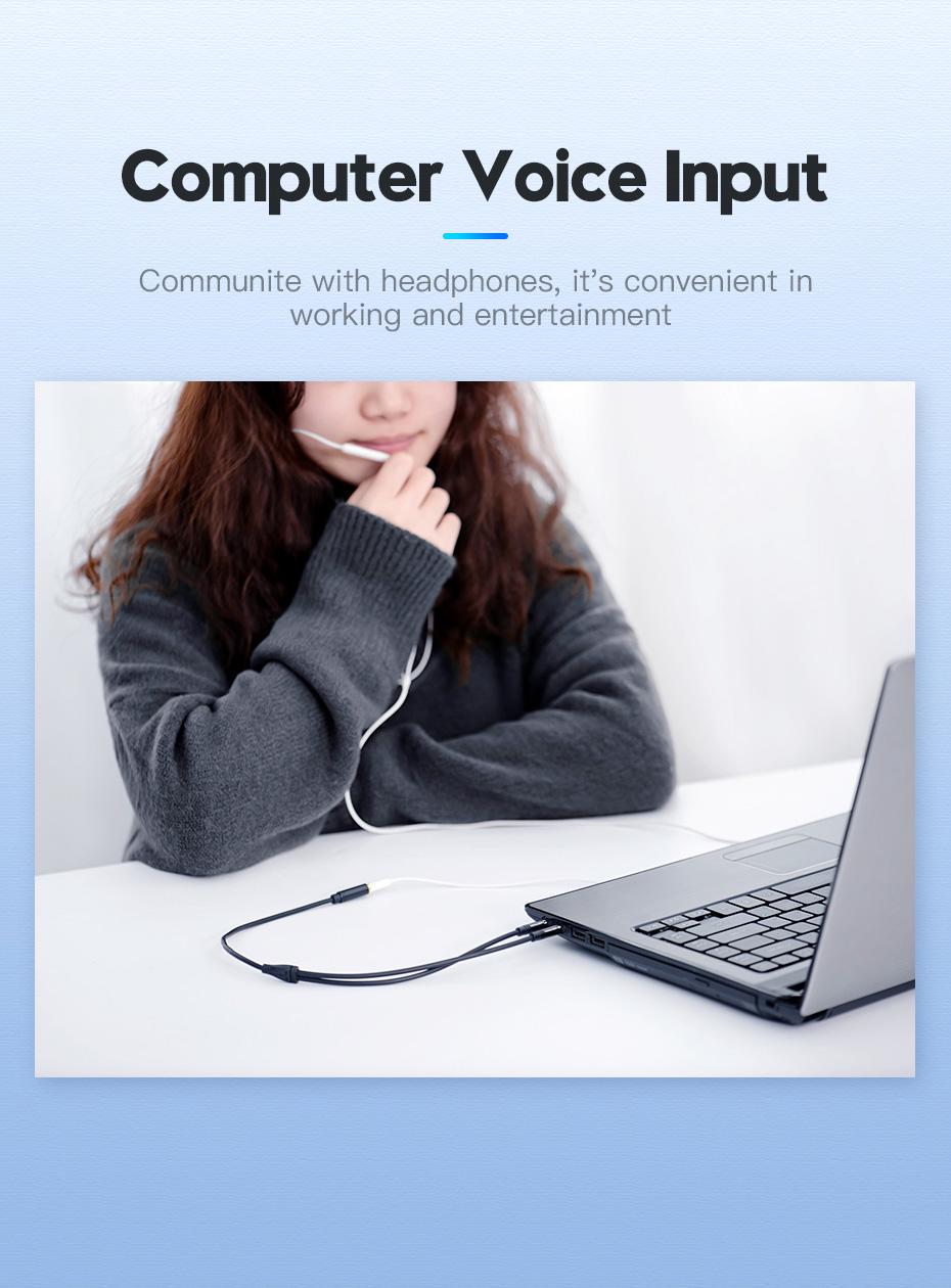 Переходник Vention 2х3.5 мм minijack-3.5 мм/minijack AUX 4-пиновый TRRS 0,6 м Черный (BBUBAB) - фото 7