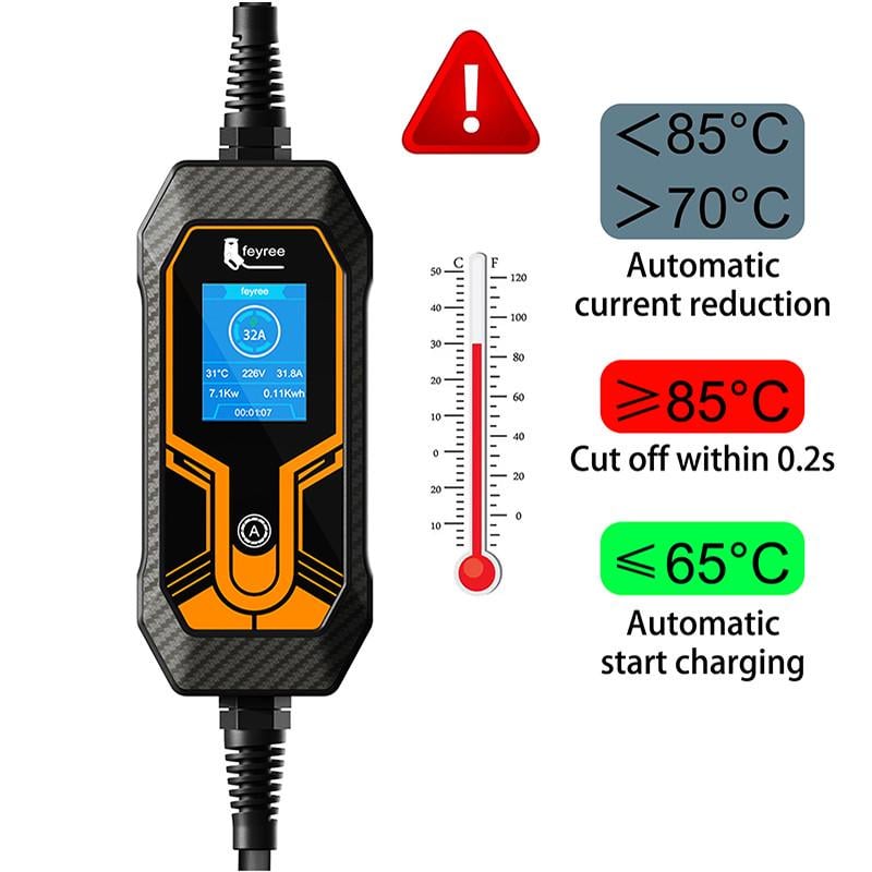 Зарядная станция для электромобиля Feyree 7KW 32A EV тип 2 европейское авто EVSE вилка CEE - фото 3