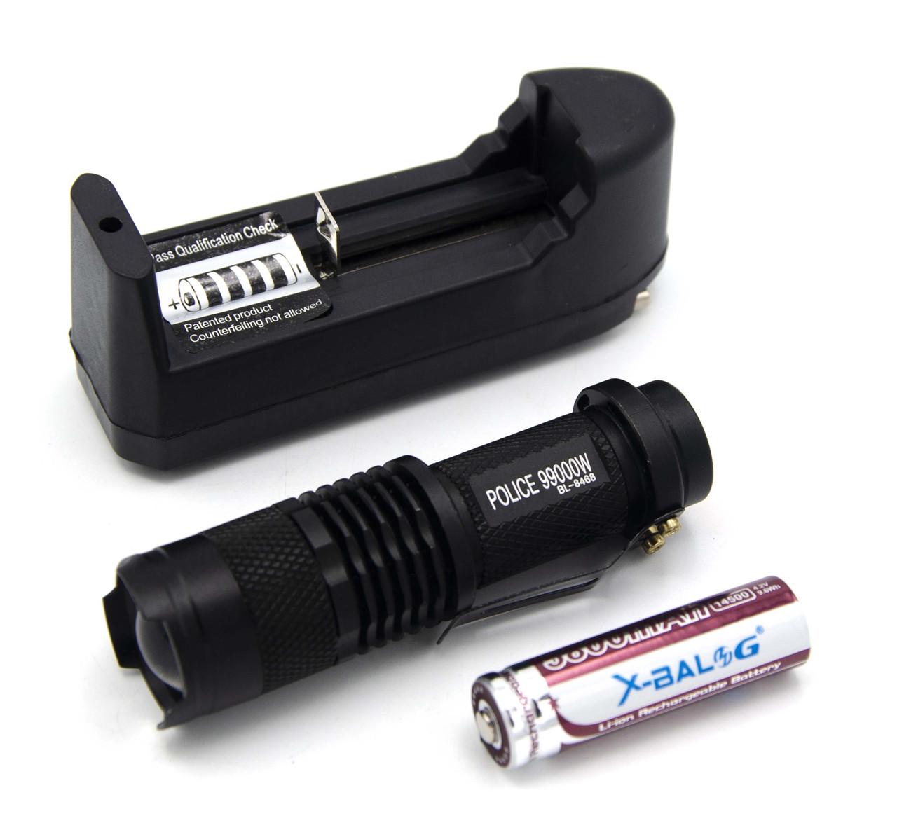 Фонарь аккумуляторный BL-T8468 Cree XP-E Q5 Zoom (t1351)