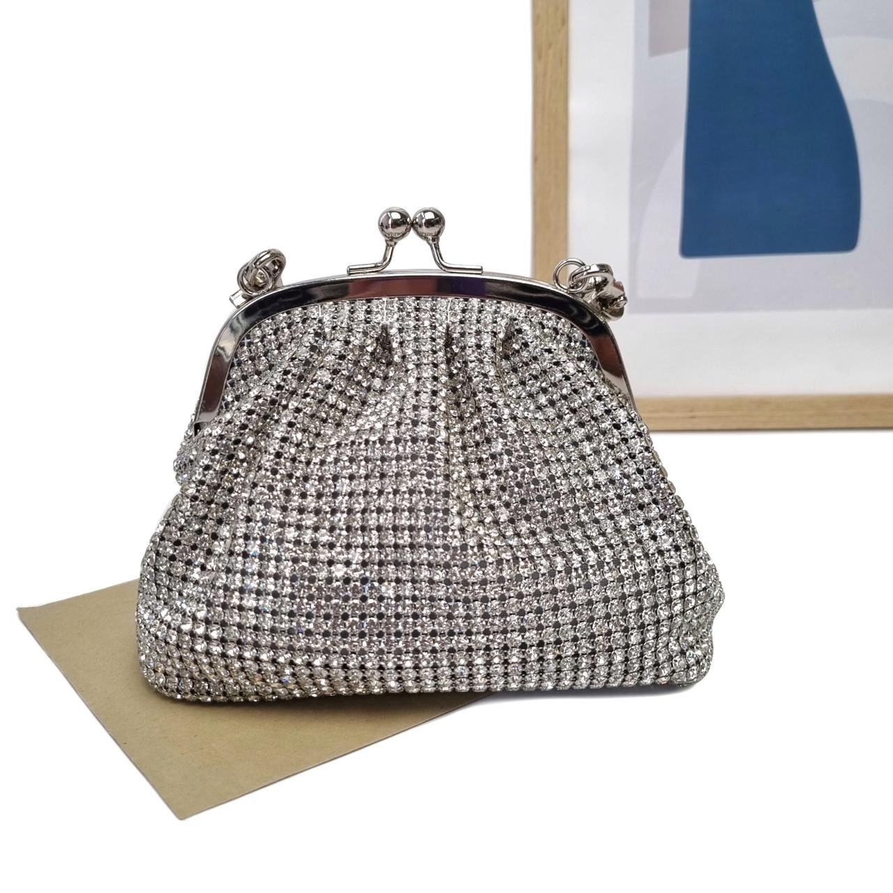 Жіноча сумка-клатч стильна Alex Mia поліестер Сріблястий (AM-0274 silver)