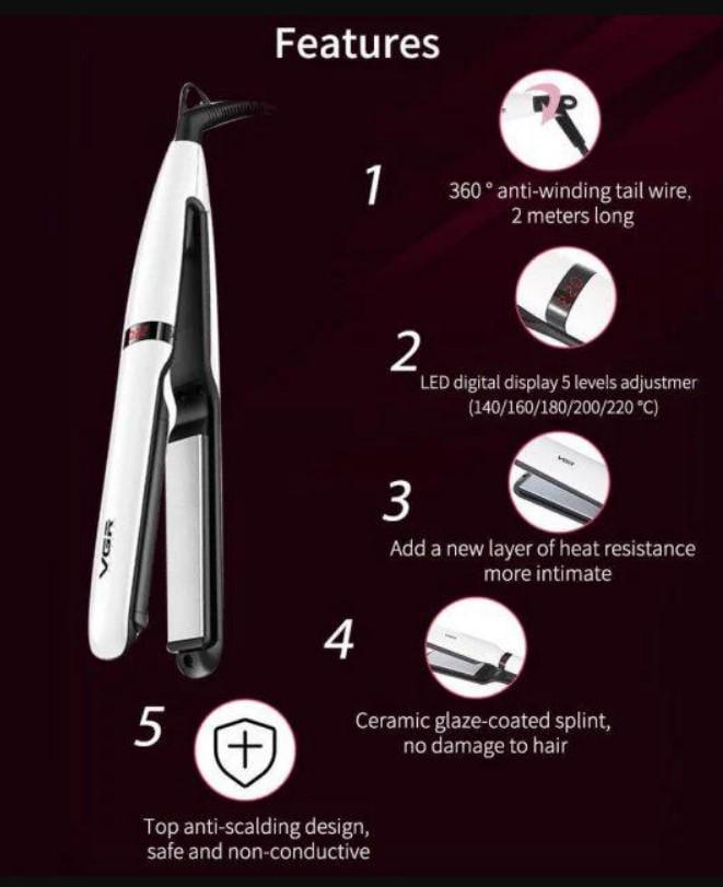 Плойка-випрямляч VGR V-511 з LCD дисплеєм турмалінове покриття для вирівнювання волосся (2390000044) - фото 9 Плойка-випрямляч VGR V-511 з LCD дисплеєм турмалінове покриття для вирівнювання волосся (2390000044) - фото 9